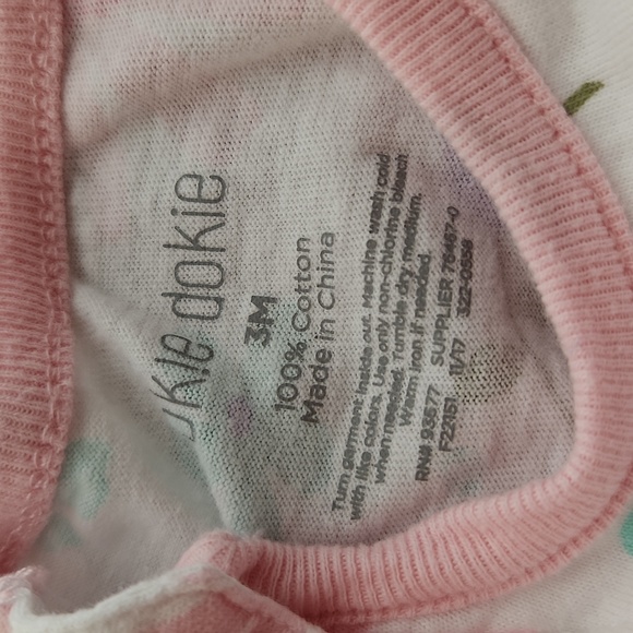 Okie Dokie Floral Kids Footie Pajama - Pink and Blue - Picture 2 of 2